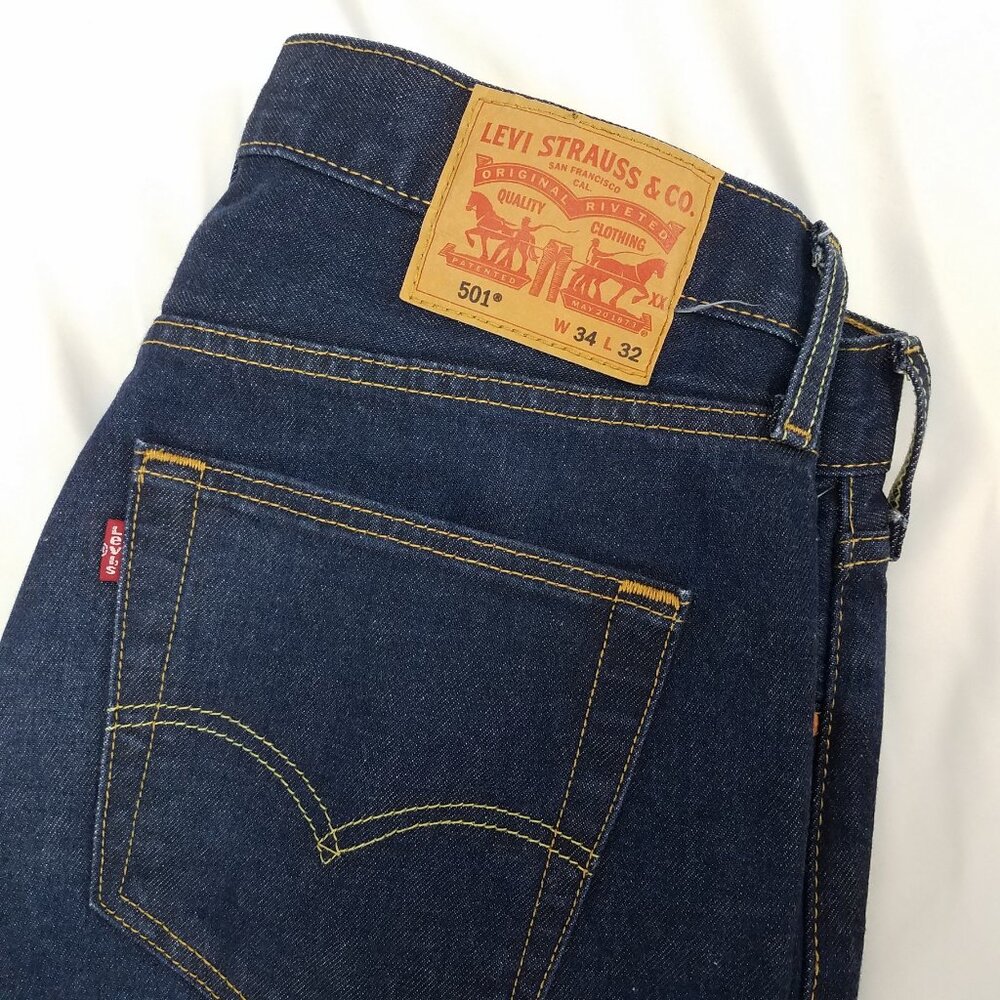 Levi's 501XX Button Fly Jeans Men's 34/32 Dark Wash
